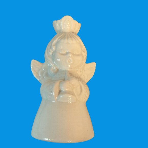 Handerbeit Praying Musician Angels Candle Holders White Porcelain Germany - Picture 4 of 16